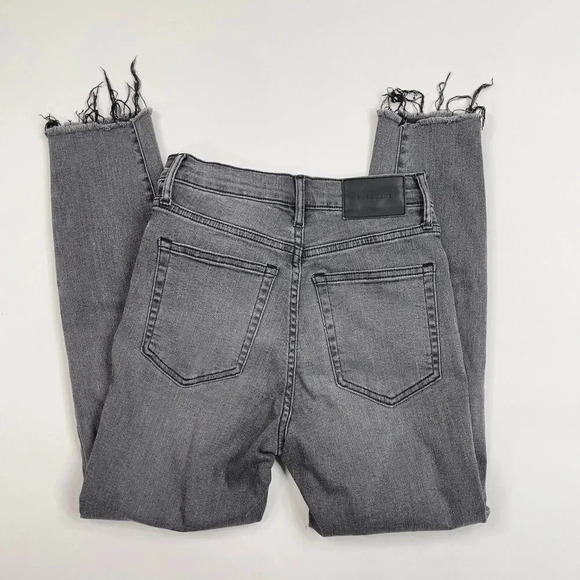 Everlane Raw Hem High Rise Skinny Ankle Jeans Faded Black 25 - Picture 12 of 12